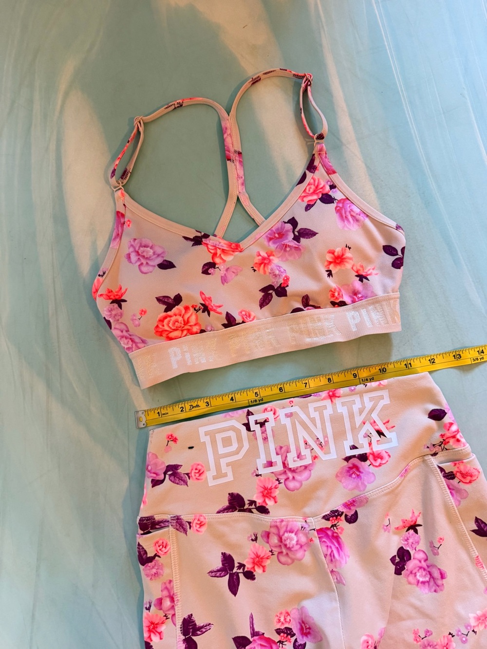 PINK Victoria's Secret Floral Bralette & matching pants - small - excellent